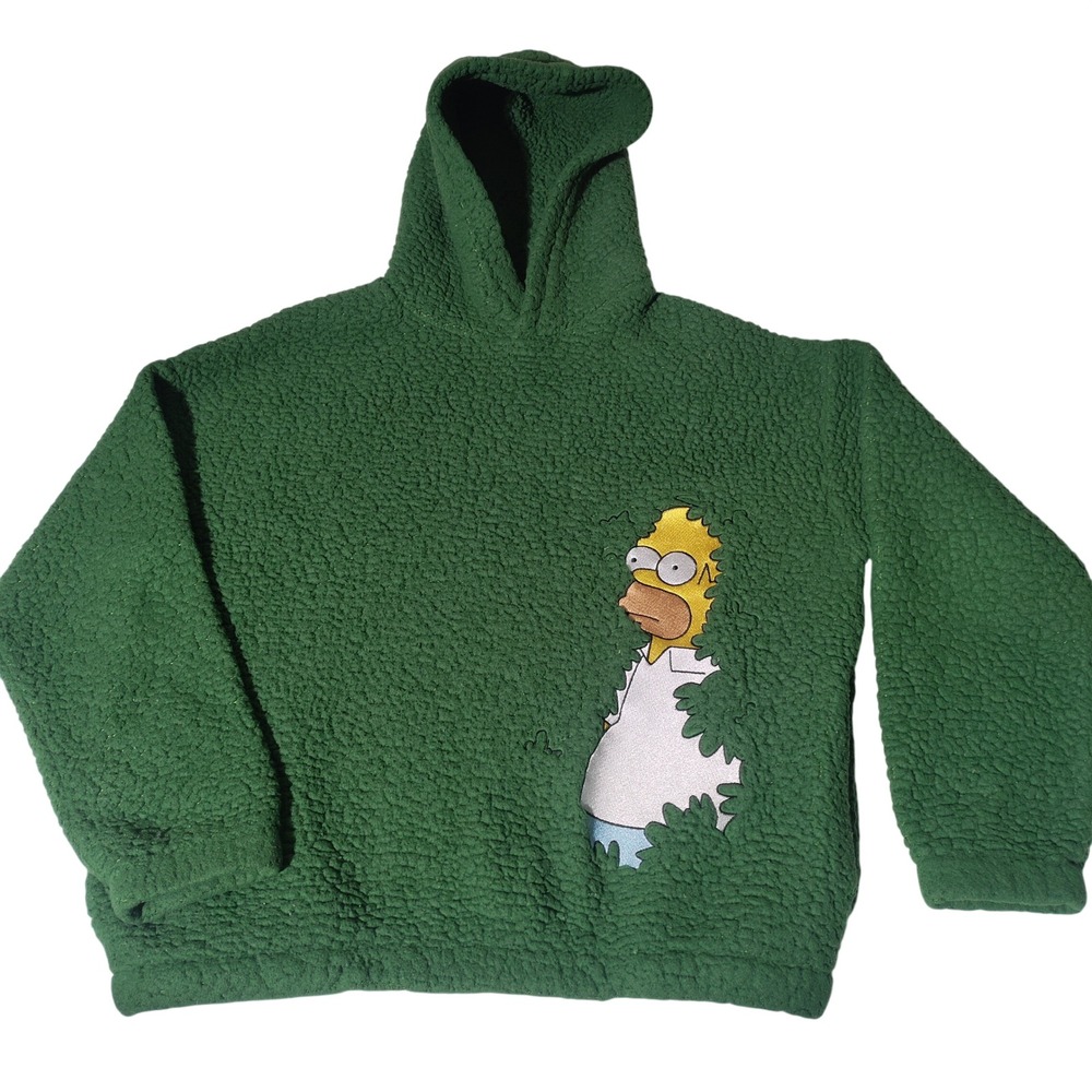 H&M x Simpsons Homer Simpson Bush Meme Fleece Hoodie Green Kids Sz 20 (UK 14Y+)